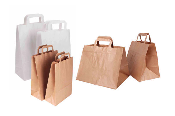 Sacs papier kraft a poignees plates