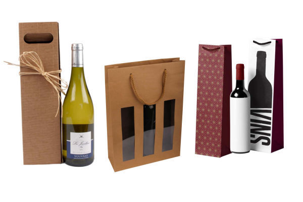 Coffrets et sacs porte-bouteille pour cavistes